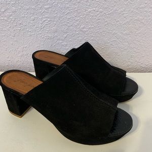 Free people black suede mules